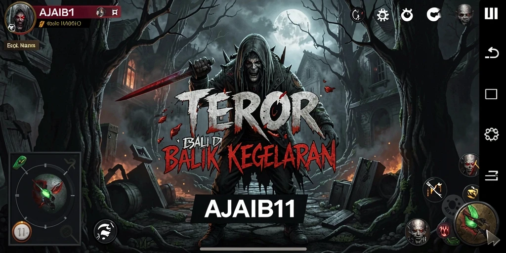 Screenshot AJAIB11 menampilkan momen menegangkan di tengah suasana horor.