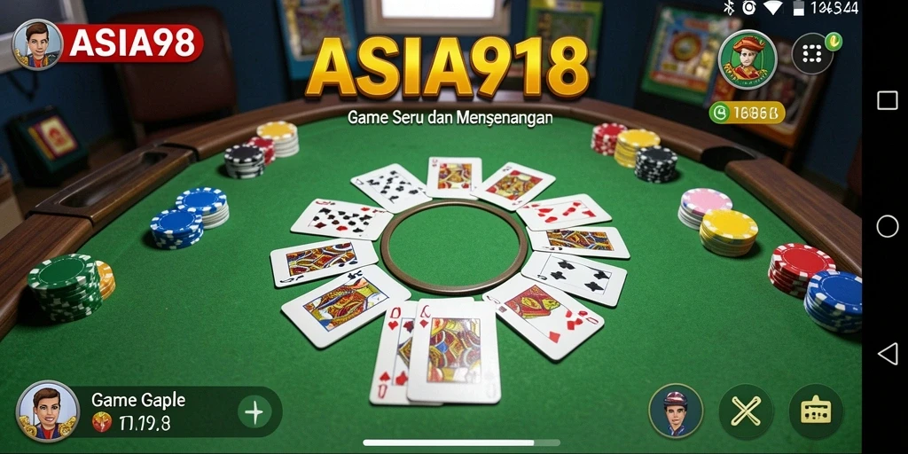 Tampilan gameplay seru ASIA918 dalam permainan Gaple.