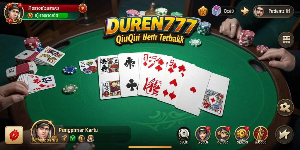 Screenshot gameplay DUREN777 yang menampilkan suasana pertandingan QiuQiu.