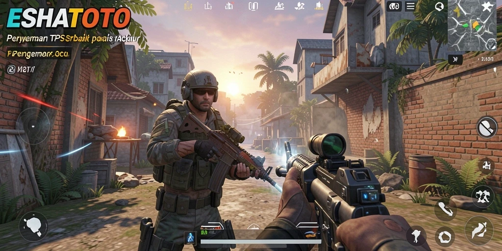 Tampilan menakjubkan dari gameplay ESHATOTO di medan perang.