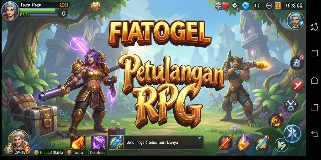 Tangkapan layar gameplay FIATOGEL menunjukkan aksi pertarungan yang seru dan grafik menawan.