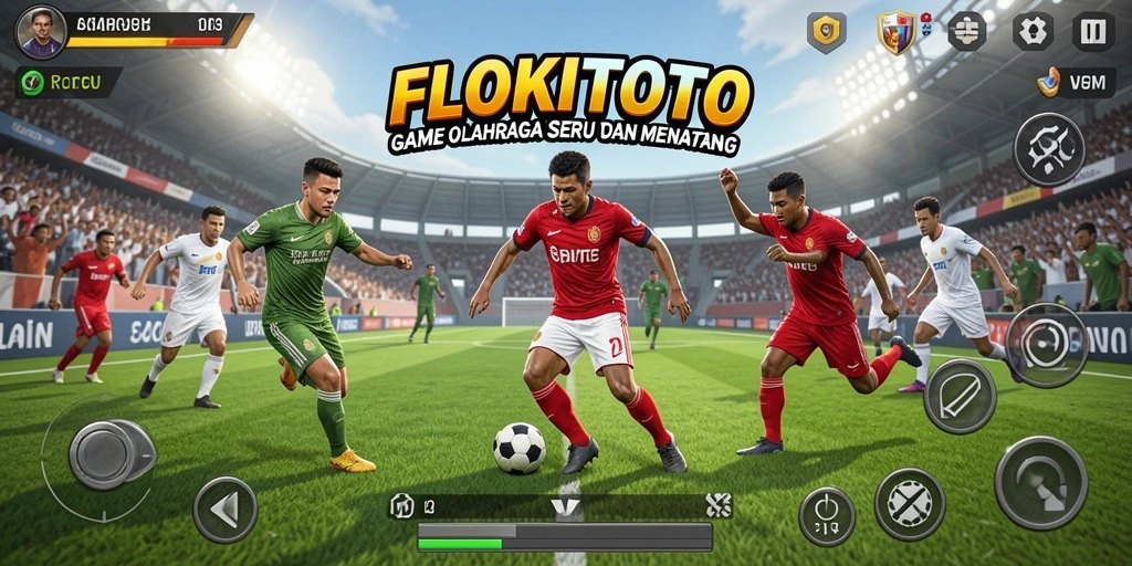 Screenshot menunjukkan pengalaman gameplay yang mendebarkan dalam olahraga.