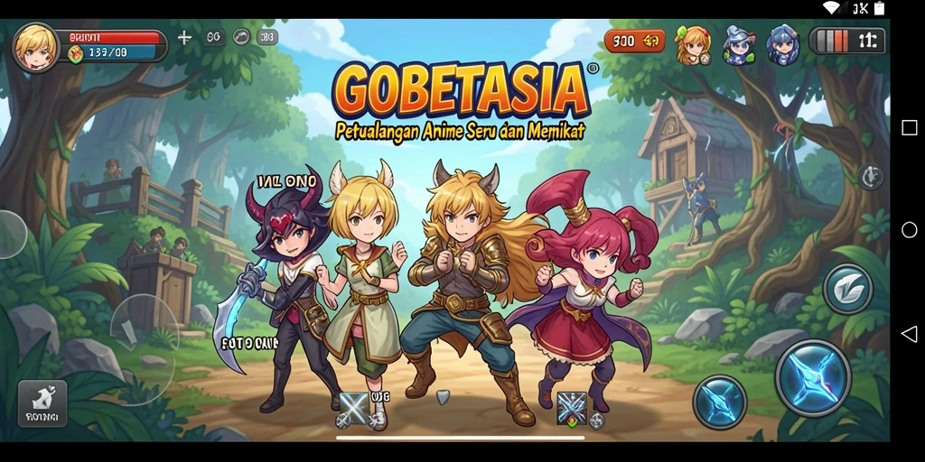 Screenshot GOBETASIA menunjukkan karakter anime yang sedang beraksi.