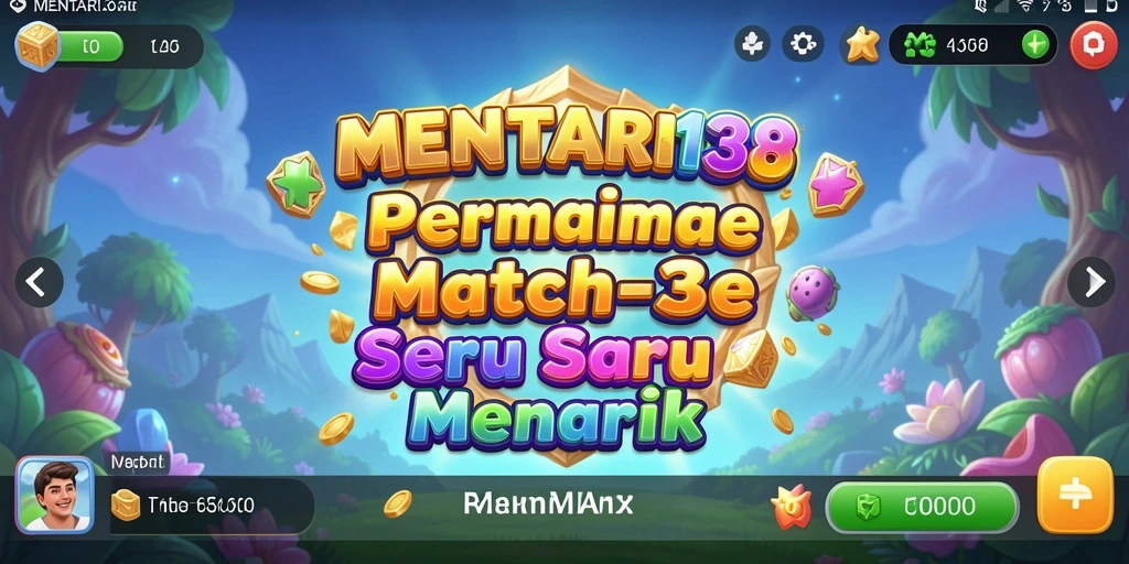 Screenshot gameplay MENTARI138 menampilkan aksi mencocokkan permata.