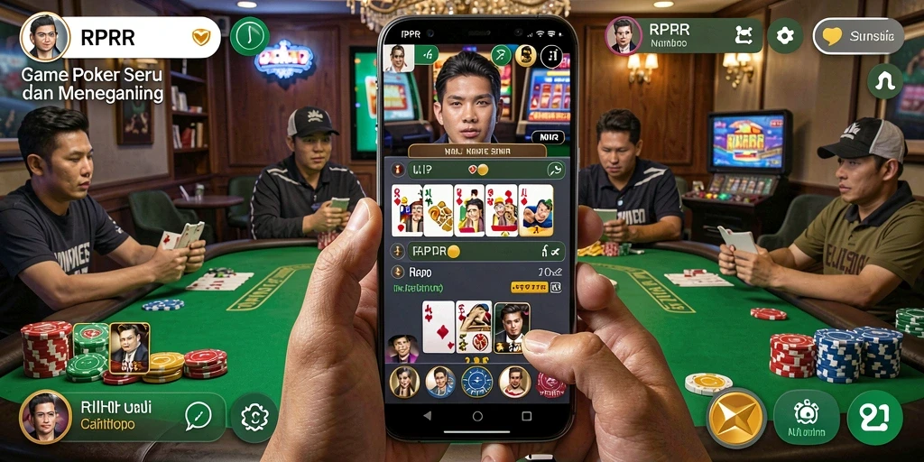 Tampilan screenshot RPRR menampilkan aksi seru permainan Poker.