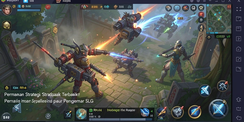 Screenshot gameplay RR44 menampilkan strategi membangun kerajaan yang mendebarkan.
