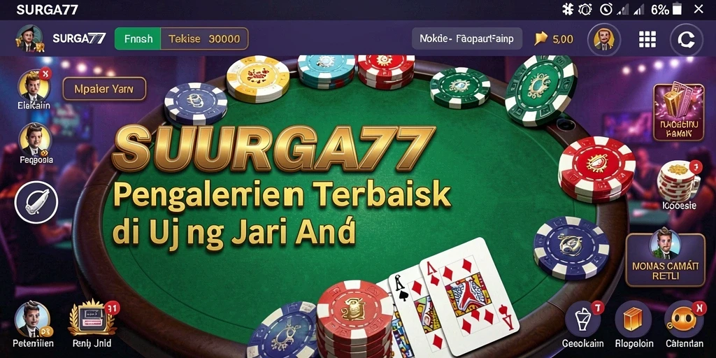 Tampilan permainan Poker yang intens dan menarik di SURGA77.