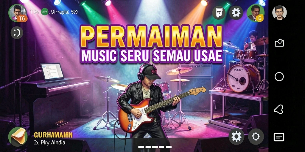 Tampilan gameplay T6 menampilkan interaksi seru dengan musik.